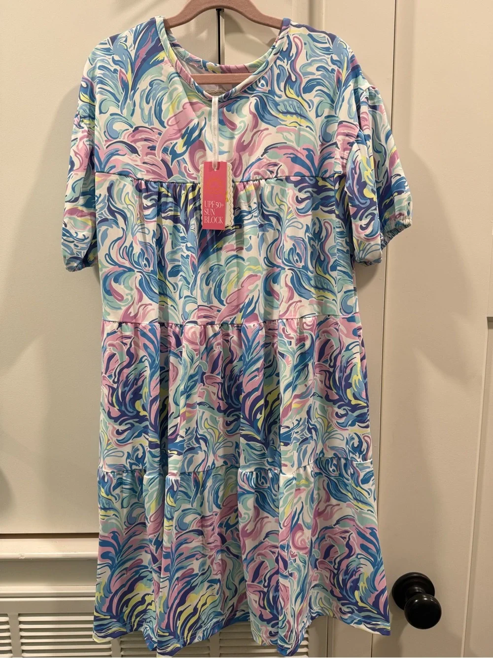 Simply Southern Pastel Swirl Tiered Dress